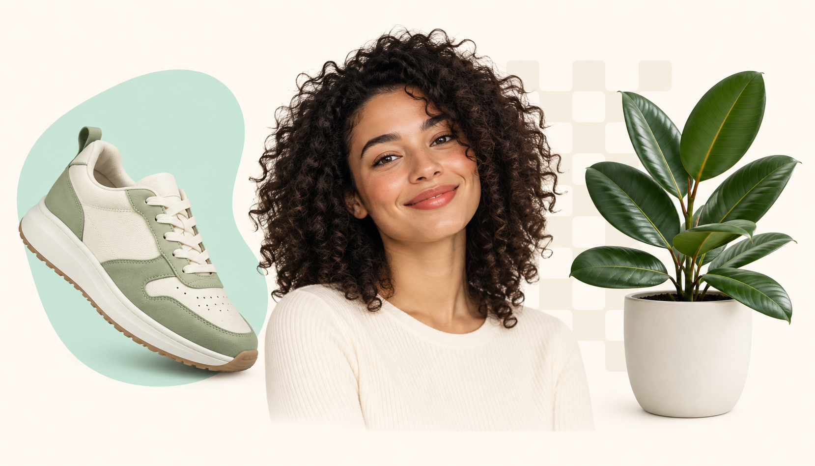 Portrait, product and plant with their backgrounds removed